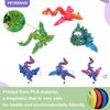 PETBSNVB 2PCS 9 Inches 3D Printed Dragon with Wings, Articulated Dragon, Crystal Dragon, Dragon Fidget Toy, Home Office Decor Executive Desk Toy (Purple + Blue)