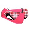 Doggie Design Alpine All-Weather Dog Coat with Reflective Night Safety Straps and Trim - Tough, Thick Warm Fleece Interior and Waterproof Outer Polyester - Raspberry Plaid (M)