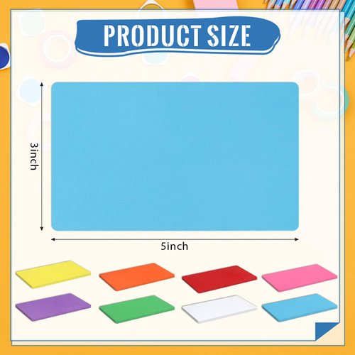 120 Pcs Dry Erase Index Cards Notecards Blank Reusable Flash Cards Sheets Game Cards Study Business Note Cards for School Office Housework Taking To Do List(Rainbow, 3 x 5 Inch)