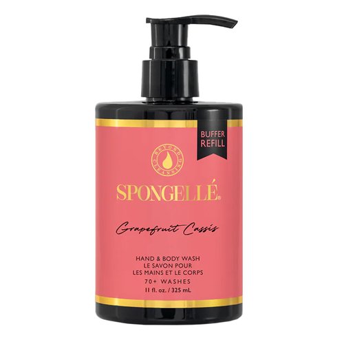 SPONGELLÉ Spongelle Grapefruit Cassis Refill Hand & Body Wash | Nourishing Luxury Soap | Zesty Grapefruit, Cassis & Vanilla | 11 fl. oz.