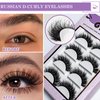 5D Faux Mink Lashes Fluffy - Birthday Mother's Day Gifts Presents for Women Wife 5 Pairs False Lashes Fake Eyelashes Mink Natural Look D Curly Cat-Eye Lashes Dramatic Lashes