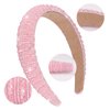 Wecoe Pink Headband Fashion Rhinestone Headband Women Padded Headband Fancy Bling Diamond Sparkle Crystal Beaded Headband Cute Hair Band Homecoming Hair Accessories For Women Girls Birthday Gifts