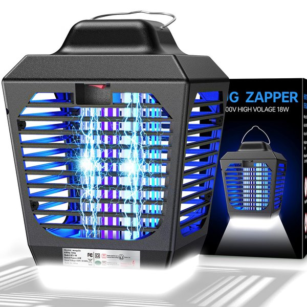Bug Zapper,Two-Color Waterproof Mosquito Zapper with LED Light,Fly Trap,Insect Zapper,Mosquito Killer Outdoor Indoor for Home,Kitchen,Backyard,Camping