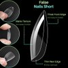 450PCS 15 Sizes Short Almond Nail Tips Soft Gel Clear Press on Nails Half Matte Full Cover Acrylic Nail Pre-shape for Nail Extension