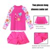 BAOHULU Girl's Two-Piece Long Sleeve Swimsuits UPF50+ Rash Guard Set Kids Bathing Suit S323_HotPink_6A
