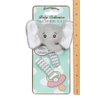Bearington Collection Baby Pacifier Holder Clip for Baby Girls & Boys | Lil’ Spout Plush Gray Elephant Binkie & Paci Clip | Non Silicone | Satin Leash, Strap, & Binky Clip