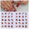 40PCS Red Luxury Nail Art Rhinestones Kit for Acrylic Nails，Red Alloy Nail Charms Nail Decorations，Nail Accessories Nail Jewels for Nail Art Supplies Manicure Making Craft DIY
