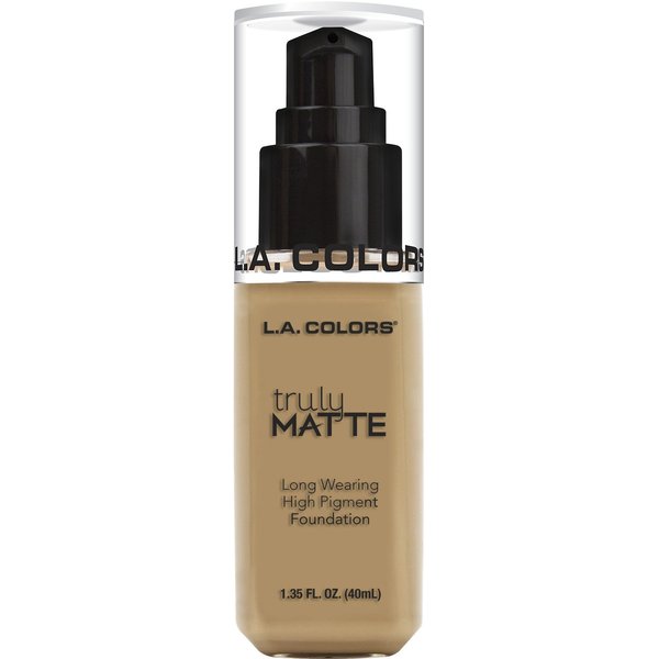 L.A. COLORS Truly Matte Foundation, Medium Beige, 1.35 Fl. Oz.