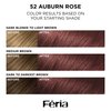 L'Oreal Paris Feria Multi-Faceted Shimmering Permanent Hair Color, High Intensity Hair Dye for 3X Highlights, 52 Auburn Rose, 1 Hair Dye Kit