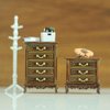 ibasenice Mini Cabinet 2pcs Dollhouse Cabinet Mini Ornament Dressing Dollhouse European and American Plastic Dollhouse Furniture Chests of Drawers Light Brown