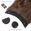 EBENK 4PCS Clip In Hair Extensions 20 Inch - Long Wavy Secret Hairpiece with Adjustable Transparent Wire, Secure Clips, Hair Pieces for Women M10B-12(Chocolate Brown)