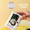 Figures Display Box, Clear Figures Display Case with ID Card Slot, Stackable Doll Display Stand for Pop Mart Lego Collectibles Action Figures (Pink)