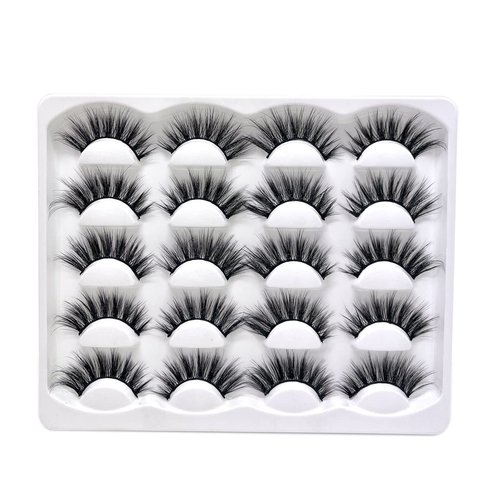 False Eyelashes 3D Faux Mink Lashes Pack Dramatic Fluffy Thick Volume Full Cross Soft Reusable Handmade Fake Eyelashes 10 Pairs Pack by Lifernilash (LFN5D04)