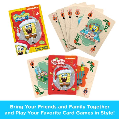 AQUARIUS SpongeBob Holiday Playing Cards - Christmas Themed Deck of Cards for Your Favorite Card Games - Officially Licensed SpongeBob Merchandise & Collectibles