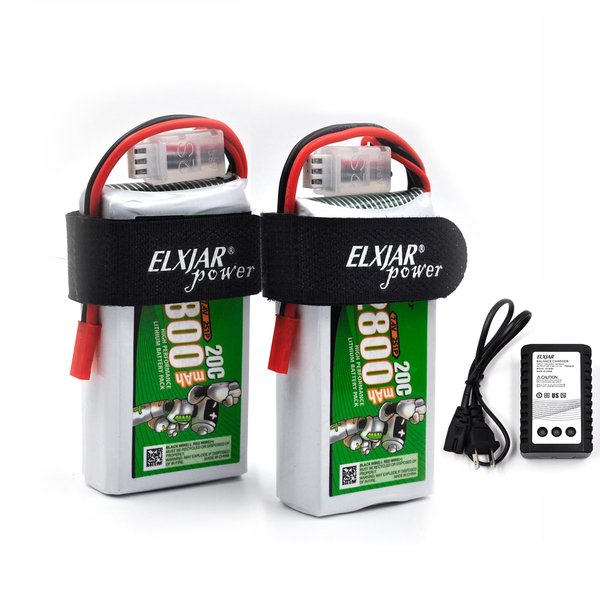 Coonyard (2-Pack) 7.4V 2800mah 20C Li-Polymer Battery 2S for Radiolink RC3S RC4GS RC6GS Transmitter Reomote Controller