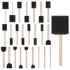 conda 25 Pack Different Size Assorted Foam Brush Set Wood Handle Paint Brush Set