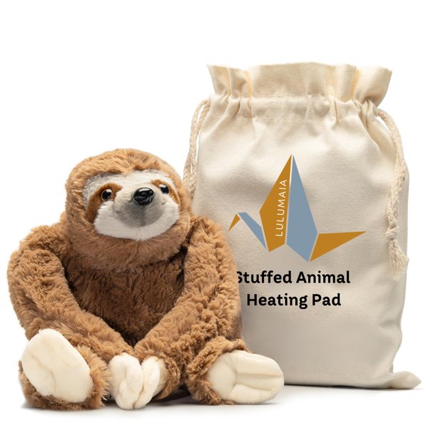Lulumaia Heating Pad Microwavable in Sloth Stuffed Animal Heating Pads for Menstrual Cramps Long-Lasting and Reusable Plush Microwavable Animal for Soothing Comfort During Periods Cramps(Cuddly Sloth)