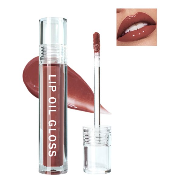 Hydrating Lip Tint Stain-1Pcs Tinted Plumping Lip Glow Oil, Moisturizing Water Lip Stain Makeup, Pigmented Non-Sticky Vegan Lip Gloss, Multi-Use Lip & Cheek Tint, Nude Glossy Finish, Cruelty Free-05#