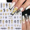 3D Black Gold Dragon Nail Art Stickers for Nail Designs Ink Dragon Nail Stickers for Women Nail Decals for Nail Art Chinese Character Mahjong Dragon Stickers for Nails Decor New Year Nail Decorations