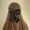 Handcrafted Velvet Hair Barrette Duo with Extra Long Tail - Set of 2 | Hair Bow Clips for Women, Hair Ties for Girls, Elegant Hair Styling Accessories in Black
