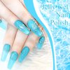 MEET ACROSS 8PCS Jelly Crystal Gel Nail Polish Set, Jelly Gel Polish Kit, Glaze Glass Transparent Nail Polish Sheer Pink Green Blue Nail Gel Polish, Soak Off UV Nail Gel for Home Manicure Nail Salon