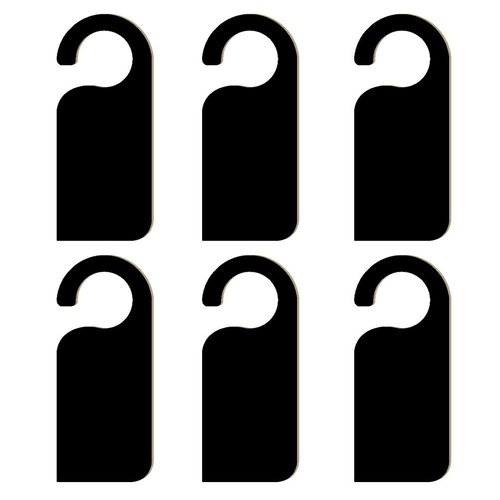 FRECI 6pcs Wooden Blackboard Door Sign Hanger, Reusable Label, Eco-friendly, Versatile, Uncoated, Black, Small, Rectangular Signs