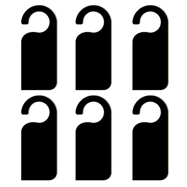 FRECI 6pcs Wooden Blackboard Door Sign Hanger, Reusable Label, Eco-friendly, Versatile, Uncoated, Black, Small, Rectangular Signs