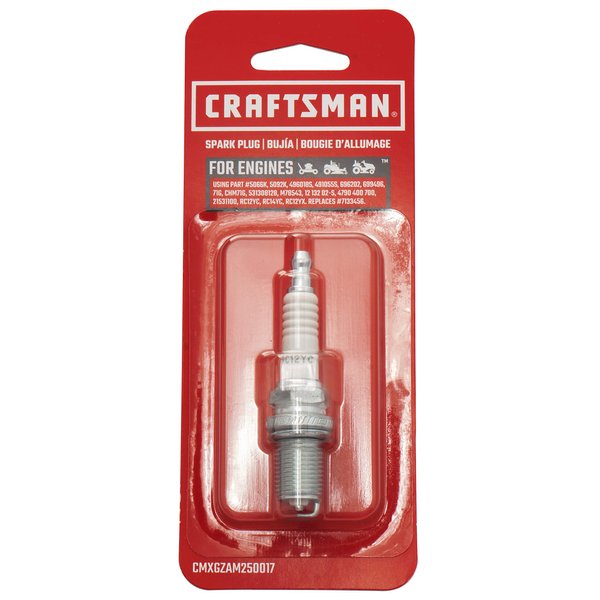 Craftsman CMXGZAM250017 Walk and Ride RC12YC Spark Plug, Black