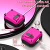 R-fun Compatible with AirPods Pro 2nd Generation 2023(USB-C),2022(Lightning Cable),1st Gen 2019 Charging Case, Full Drop Protection Auto Pop-Up Lid Design with Cleaner Kit,Black/Rose Pink