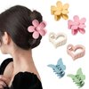 Ufgin 6 Pcs Heart Hair Claw Clips for Women-Medium Matte Nonslip Hair Jaw Clips Heart Hair Clips for Thin Thick Hair Cute Hair Styling Accessories for Women and Girls(flower1+heart1+butterfly1)