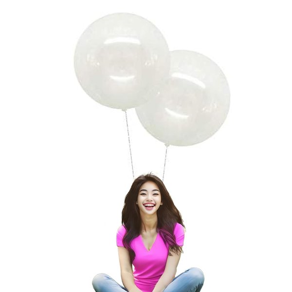 IN-JOOYAA 24 Inch Latex Round Balloons 5 Pack Clear Thick Big Balloons for Party Decorations