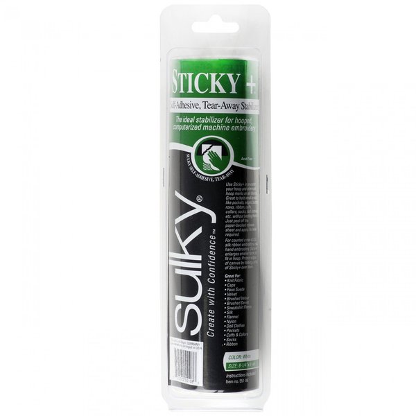 Sulky 100569 Sticky Self-Adhesive Tear-Away Stabilizer Roll, 8.25"X6yd, Clear (551-08), 1Pack