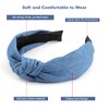 TOBATOBA Denim Headbands for Women Knotted Headbands for Women Blue Jean Hair Band Wide Head Bands No Slip Fashion for Women Top Knot Headband Boho Turban Headbands Elastic Headbands for Women Girls