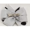 Black & Grey with Silver Feathers Hair Bow