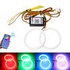 Qasim Angel Eyes Halo Rings Cotton Lights 12V 60MM RGB LED Universal for Car Scooter Motorcycle DRL Fog Light Turn Signal Lamp APP Bluetooth Control Multi-Color 2-Pack