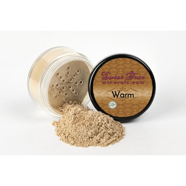XXL KIT w/Brush & CASE (Warm Neutral Shade-Most Popular) Full Size Mineral Makeup Set Bare Skin Powder Foundation Cover