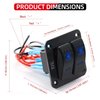 FXC Rocker Switch Aluminum Panel 2 Gang Toggle Switches Dash 5 Pin ON/Off 2 LED Backlit for Boat Car Marine Blue