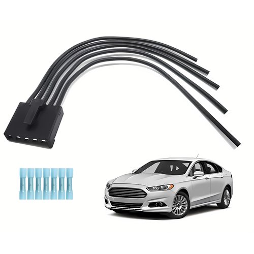 WPT1285, 645-512 Blower Motor Resistor Connector, AC Fan Pigtail Wiring Harness Connector Compatible with 2010-2015 Ford Fusion, 11-14 Lincoln MKZ Base Hybrid, 10-11 Mercury Milan