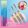 Shine Chance 3Pcs Acrylic Nail Brushes Set Size 2 4 5, Kolinsky Hair Acrylic Nail Art Brush, Art Design & Polish Mistake Cleaning Manicure Tools for Women Acrylic Application, Gradient