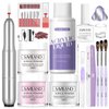 SAVILAND Acrylic Nail Kit with Drill: Clear/Pink/White Beginner Nail Kit Acrylic Set, Professional Acrylic Powder and Liquid Set Cuticle Oil for Nail Extension Home DIY Easy to Use Acrylic Kit
