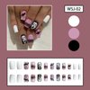 Halloween Press on Nails Short Square Fake Nails Scream Ghost Face Acrylic Nails Pink Blood Drop False Nails Bat Design Artificial Nails Full Cover Stick on Nails Glossy Glue on Nails for Women 24pcs