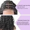 Box Braided Wigs For Black Women Light Weight Curly Braided Wig Knotless Cornrow Braided Lace Front Wigs For Black Women Synthetic Twisted Short Braids Wig Baby Hair (#1B-#Black)