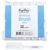 ForPro Professional Collection Premium Nail Brush, Professional Nail Scrub Brush for Cleaning Toes and Fingernails, 5.5” L, White, 12-Count