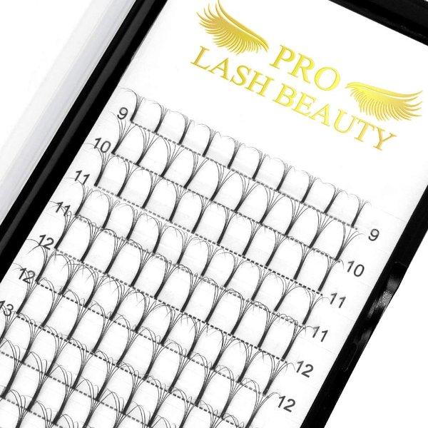 Premade Volume Eyelash Extensions 5D-D-0.07-14 Long Stem Premade Fans Eyelash Extensions Volume Lash Extensions .07 .10 Premade Volume Fans C D Pre made Lash Fans 9-16 mix (14 mm, 5D-D-0.07)