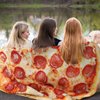 QiyI Pizza Blanket for Adult Kids, Double Sided Giant Food Throw Blanket, Funny Pizza Gifts, 60" Novelty Round Blanket, Warm Soft Tortilla Blanket