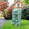 Sfcddtlg 4 Tier Greenhouse Replacement Cover with Roll-Up Zipper Door-PE Plant Greenhouse Cover for Indoor Outdoors Gardening Plants Cold Frost Protection Wind Rain Proof (Frame NOT Include)