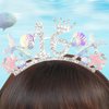 BAHABY Sweet 16 Little Mermaid Birthday Decorations 16th Birthday Girl Headband Mermaid Party Favors Mermaid Rhinestone Hair Accessories for Girls- Silver