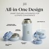 Jili All-in-One Baby Bottle, Insulated Stainless Steel Bottle with Formula Container, Anti-Colic Nipple, and Leak-Proof Lid, Baby Essentials for Travel, BPA, Parabens, and Phthalate-Free, Ice, 11 oz.