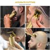Professional Electric Pro Li Outliner, 0mm Baldheaded Hair Clippers for Men Barber Grooming Cordless Rechargeable Close Cutting T-Blade Trimmer Haircutting Beard Shaver Barber (Gold)