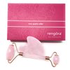 Jade Roller for Face - Authentic Rose Quartz Face Massager with Gua Sha Anti-Aging Tool – Reduce Wrinkles, Migraines, Dark Circles + Eye Puffiness - 100% Natural Skincare
